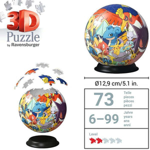 Ravensburger Pokemon 3D Jigsaw Puzzle Ball - 72 Pieces, For Kids Age 6+