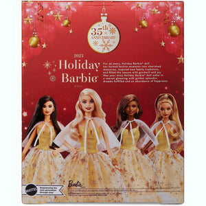 2023 Holiday Barbie Doll, Seasonal Collector Gift, Barbie Signature, Golden Gown and Displayable Packaging, Blond Hair