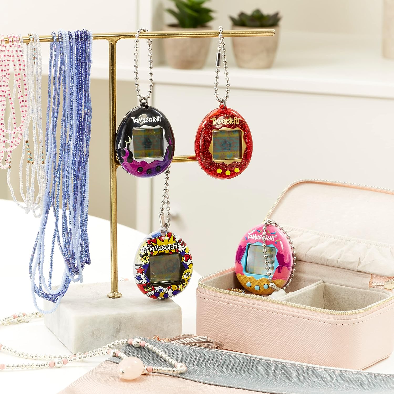 Tamagotchi Galaxy-Feed, Care, 42815 Original, Nurture-Virtual Pet with Chain for on The go Play