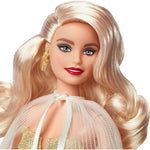 2023 Holiday Barbie Doll, Seasonal Collector Gift, Barbie Signature, Golden Gown and Displayable Packaging, Blond Hair