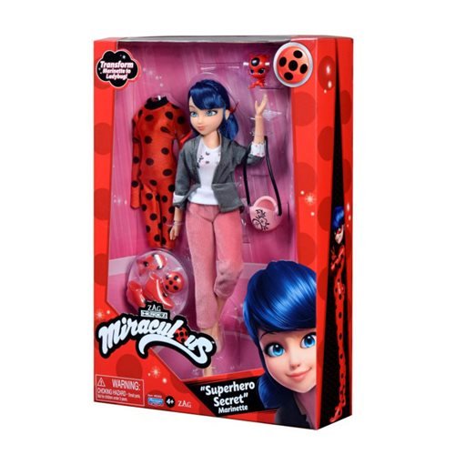  Bandai Miraculous Talk & Sparkle Ladybug Doll, 26cm Marinette  Figure with Lights Sounds and Yoyo Accessory Miraculous Ladybug Dolls  Superhero Toys