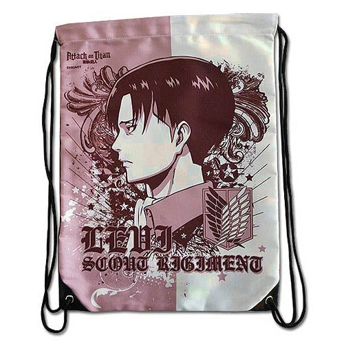 Attack on Titan Levi in Profile Drawstring Bag