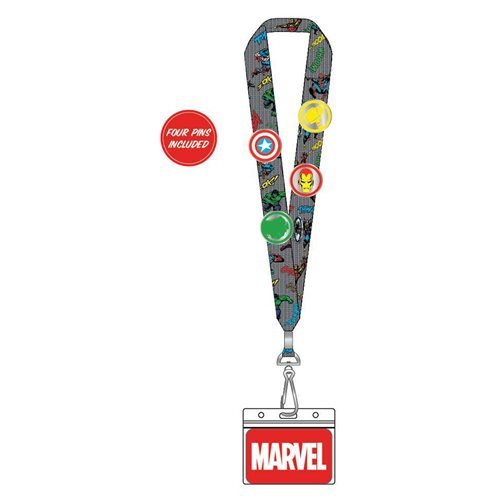 Marvel Classic Avengers Crew Lanyard with Enamel Pins
