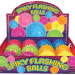 BALL SPIKEY WITH LIGHT 7.5CM 6 ASSORTED COLS