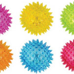 BALL SPIKEY WITH LIGHT 7.5CM 6 ASSORTED COLS