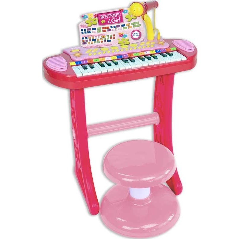 BONTEMPI ELECTRONIC KEYBOARD WITH MICROPHONE AND STOOL - I G
