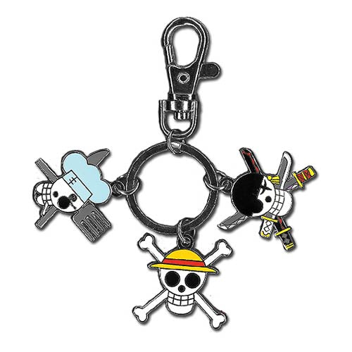 One Piece Luffy Sanji and Zoro Jolly Roger Metal Key Chain – The Family ...