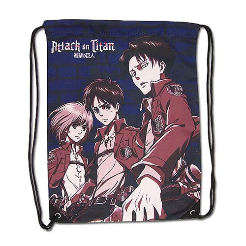 Attack on Titan Eren Levi and Armin Drawstring Bag