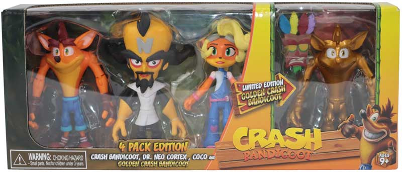Crash Bandicoot 11cm Action 4 Pack HE21525 | Collectable Retro Gaming Figure for Kids