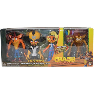 Crash Bandicoot 11cm Action 4 Pack HE21525 | Collectable Retro Gaming Figure for Kids