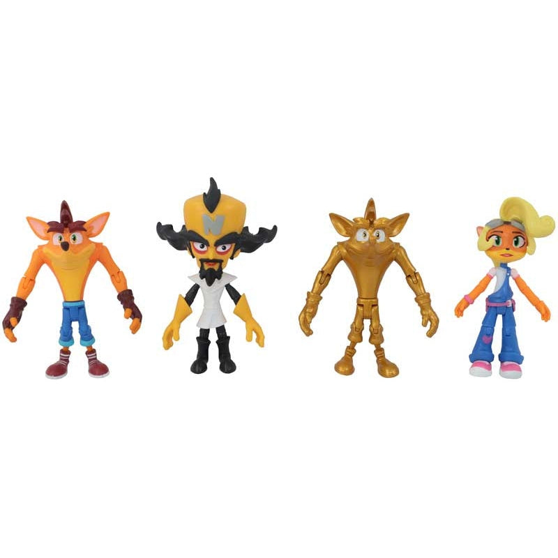 Crash Bandicoot 11cm Action 4 Pack HE21525 | Collectable Retro Gaming Figure for Kids