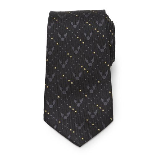 Harry Potter Golden Snitch Black Silk Men's Tie