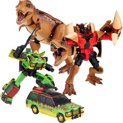 Jurassic Park Transformers Mash-Up Tyrannocon Rex and Autobot JP93 Set