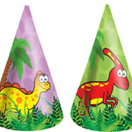 144 HAT CONES - DINOSAUR 16.5CM 6 ASSORTED COLS