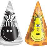 144 HAT CONES - JUNGLE 16.5CM 6 ASSORTED
