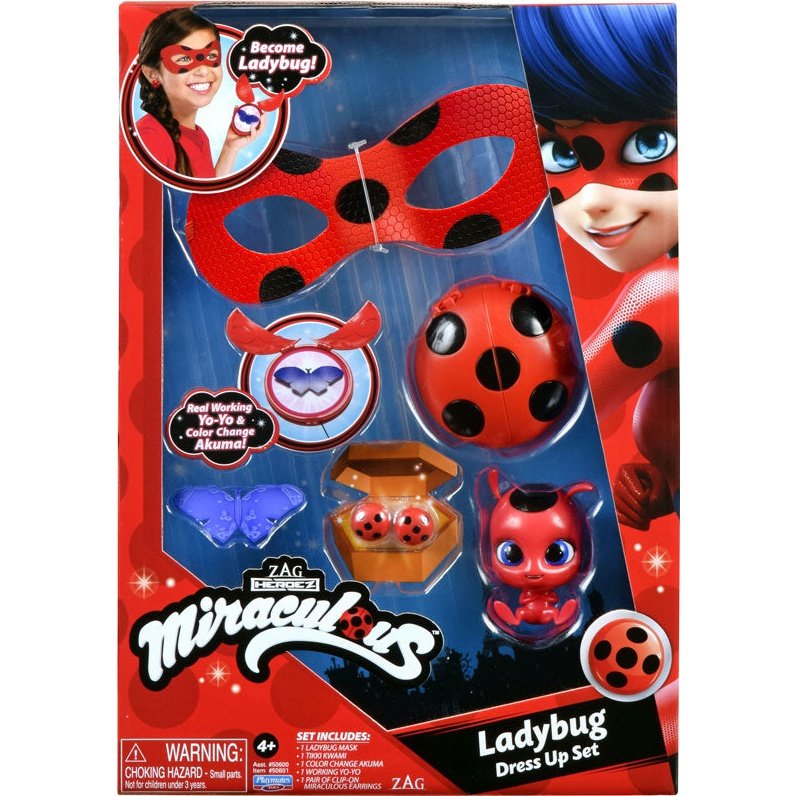 Miraculous: Tales Of Ladybug And Cat Noir Ladybug Role Play Set Ladybug  Costume Kids Fancy Dress Set With Mask And Accessories Ladybug Superhero